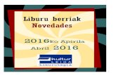 2016ko apirileko liburu berriak -- Novedades de abril del 2016