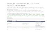 Lista de Funciones de Hojas de Cálculo de Google