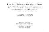 La Influencia La influencia de Don Quijote en la música