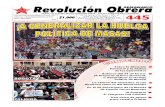 Semanario  Revolución Obrera Edición No. 445