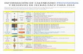 Calendario Provisional Facv 2014