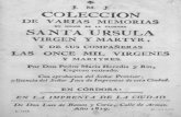 1819 Coleccion de varias memorias en honor de la gloriosa Santa Ursula virgen y martyr