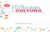 Programa oficial III Foro de Economía y Cultura 2015