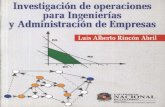 Investigación de operaciones para Ingenierías y Administración de