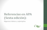 Referencias en APA (Sexta edición) - Algunos datos y ejemplos