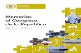 Memorias al Congreso de la República 2013-2014