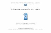CÓDIGO DE PUNTACIÓN 2013 – 2016 Gimnasia artística feminina