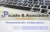 JPicado & Asociados Consultoría SA: Presentacion corporativa