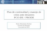 Plan de continuidad y manejo de crisis ante desastres PCO-DE ...