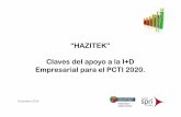 HAZITEK. Claves del apoyo a la I+D empresarial para el PCTI2020