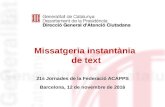 Missatgeria instantània de text a la Generalitat. 21s Jornades de la Federació ACAPPS