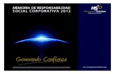 Memoria de Responsabilidad Social Corporativa 2012
