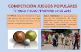 Juegos populares petanca y bolo femenino 19 05 2016
