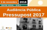 Audiència pública Pressupost municipal 2017