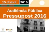 Audiència pública pressupost 2016