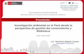 Minam investigación ambiental en el Perú desde la perspectiva de gestión del conocimiento y biblioteca