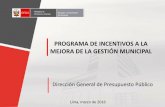 PROGRAMA DE INCENTIVOS A LA MEJORA DE LA GESTIÓN MUNICIPAL