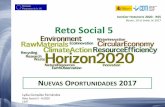 Presentación de Lydia González, CDTI sobre Reto Social 5. Horizonte 2020-Nuevas oportunidades 2017.