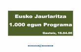 Presentación Programa de Gobierno Vasco - 1.000 días