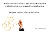 Presentación 3: Diseño instruccional ADDIE como base para el diseño de programas de capacitación (Etapas de Análisis y Diseño)