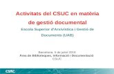 Activitats del CSUC en matèria de gestió documental