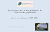 Presentación de informe de labores 2013-2014