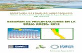 Precipitaciones 2012 Zona Costa