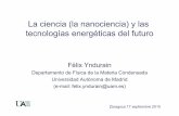 Félix Yndurain: Nanociencia y tecnologías energéticas