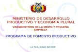 ministerio de desarrollo productivo y economía plural