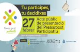 Presentació Acte Pressupost Participatiu 2016