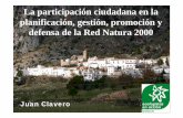 Ponencia: La participacion ciudadana en la planificación, gestión, promoción y defensa de la Red Natura 2000