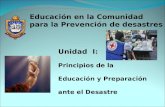 Principios de la educación y preparación ante el desastres.