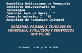 Orígenes, primeras ciudades en venezuela, evolución y beneficios hoy en día.