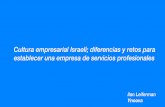 Cultura empresarial Israelí; diferencias y retos para establecer una empresa de servicios profesionales