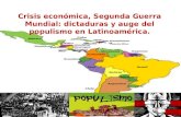 Crisis económica, Segunda Guerra Mundial: dictaduras y auge del populismo en Latinoamérica. Más completo.