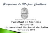 Programa de Mejora Continua en la Universidad Nacional de Salta