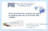 Documentación requerida para la aplicación de la norma ISO 14000