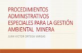 Procedimientos admnistrativos especiales para la gestión ambiental  minera