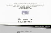 Sistema de ecuaciones - optimizacion de sistemas y evaluacion de funciones