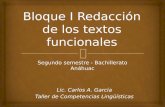 Bloque I y II Redacción y clasificación de los textos funcionales