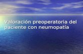 Valoración preoperatoria del paciente con neumopatía
