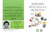 Duchas Eléctricas, Operación, Seguridad y su nueva posición en el RETIE 2013-2014