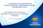 Exposición: Decisión de Ejecución del Programa Fiscal Financiero