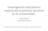 Investigación educativa y mejora de la práctica docente en Educación Superior
