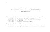 MATEMATICA DISCRETA´ Transparencias curso 2009/2010 Contenido Bloque 1. Introduccion a la teor´ıa de …dccia.ua.es/dccia/inf/asignaturas/MD/md_tra.pdf · MATEMATICA DISCRETA ´