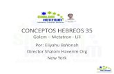 CONCEPTOS HEBREOS 35 - shalomhaverim.org hebreos 35 golem.pdf · alfabeto hebreo que forman un "shem“ –nombre- (cualquiera de los nombres de Dios). ... y lo trajo a la vida a