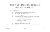 Tema 3. Solidificación, defectos y difusión en sólidos · PDF fileSolidificación en la soldadura de metales • Unión de dos metales por medio de la fusión de la zona de contacto