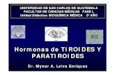 Hormonas de TIROIDES Y PARATIROIDES - Dr. Mynor Leiva · PDF fileLas hormonas de la paratiroides y el calcitrol son las principales reguladores de los niveles de calcio en los adultos