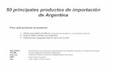 50 principales productos de importación de Argentina - · PDF file6 87089990 Brasil AAP.CE/18 Ad-Val 100% /1 38,983 Estados Unidos 1,299,690 Alemania 20,068 Francia 17,096 Tarifa
