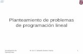 Planteamiento de problemas de programación · PDF filede programación lineal. Investigación de Operaciones M. En C. Eduardo Bustos Farías 2 Ejemplo. Fabricantes muebleros Asignación